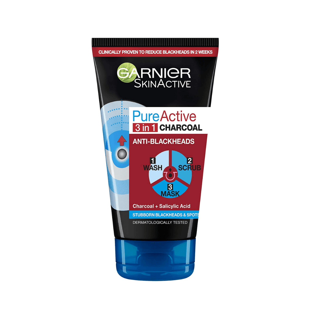 Pure Active 3-in-1 Charcoal Anti-Blackhead Wash, Scrub, Mask